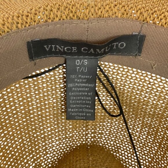 Vince Camuto Womens Wide Brim Straw Mesh Sun Hat Leopard Print Band Vacation - Picture 6 of 6